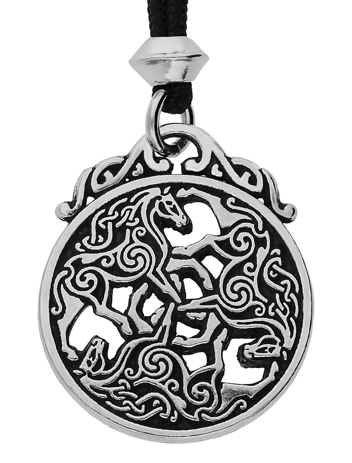 Celtic Knot Divine Horse Triskele Epona Triple Goddess Handmade Pewter Pendant