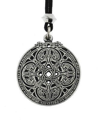 Celtic Knot Rune Dragon Shield Handmade Pewter Pendant