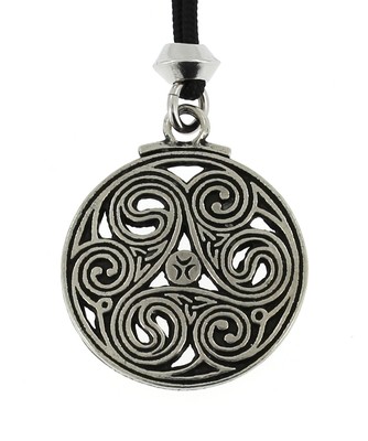Celtic Triple Knot Spirals Handmade Pewter Pendant #3