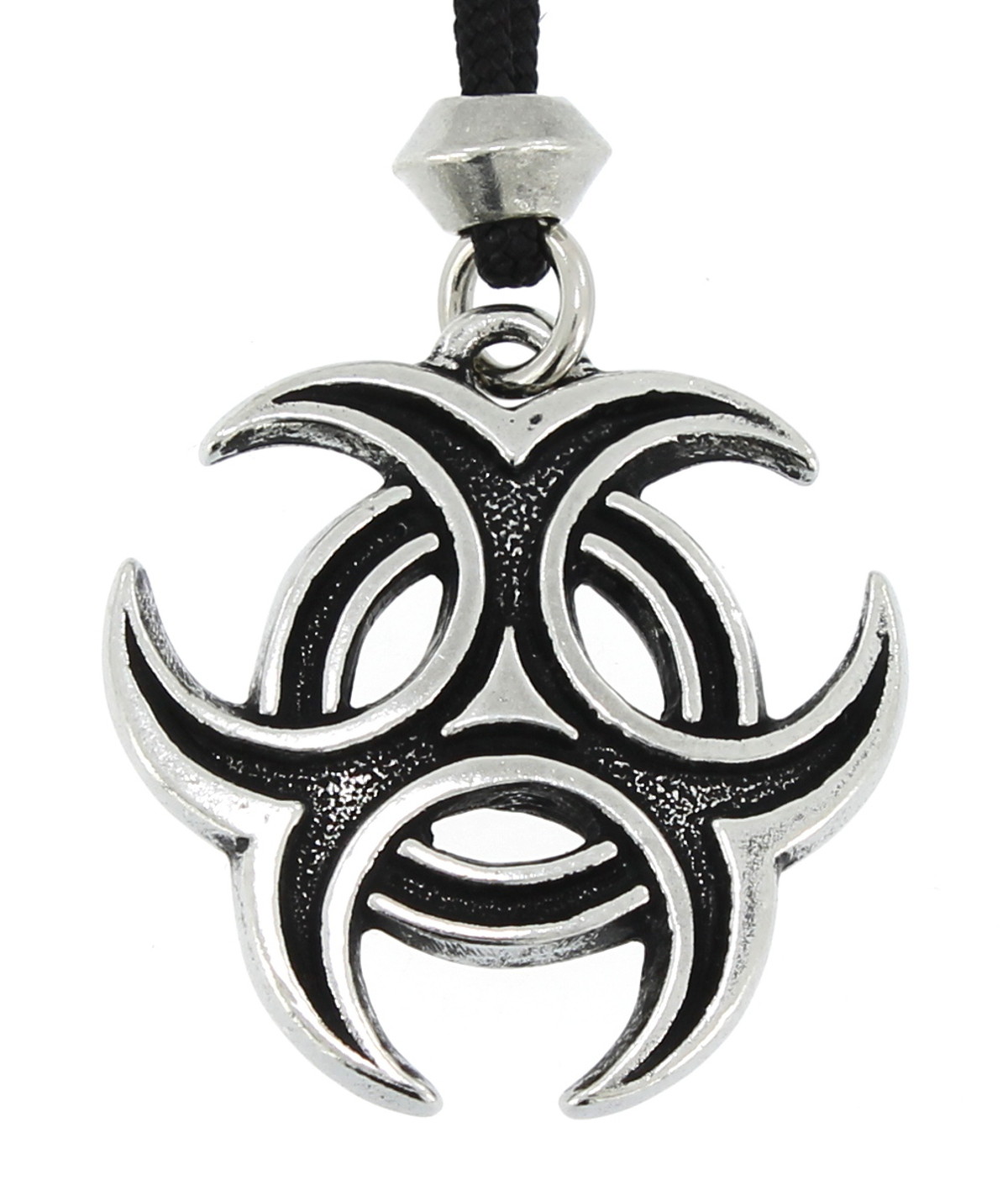Crescent Triple Lunar Moon Goddess Handmade Pewter Pendant #2