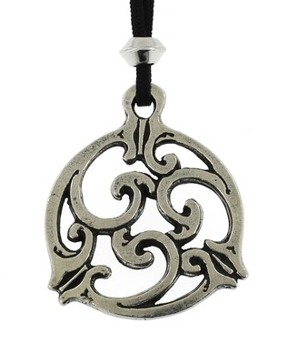 Large Celtic Knot Spiral Triskele Handmade Pewter Pendant #1