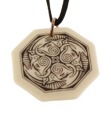 Celtic Cerridwen Goddess of Nature Octagon Handmade Porcelain Pendant