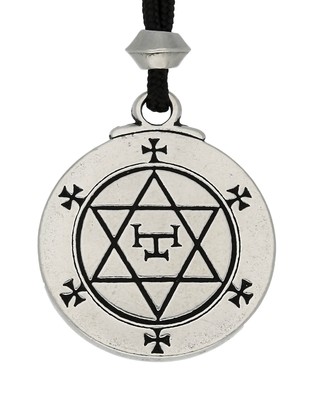 Hexagram Solomon Seal Key Talisman Handmade Pewter Pendant
