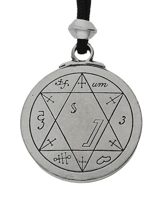 Solomon Seal Key Performer Talisman Handmade Pewter Pendant Solomon Seal Key Performer Talisman Handmade Pewter Pendant