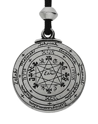 Pentacle Solomon Seal Key Talisman Handmade Pewter Pendant