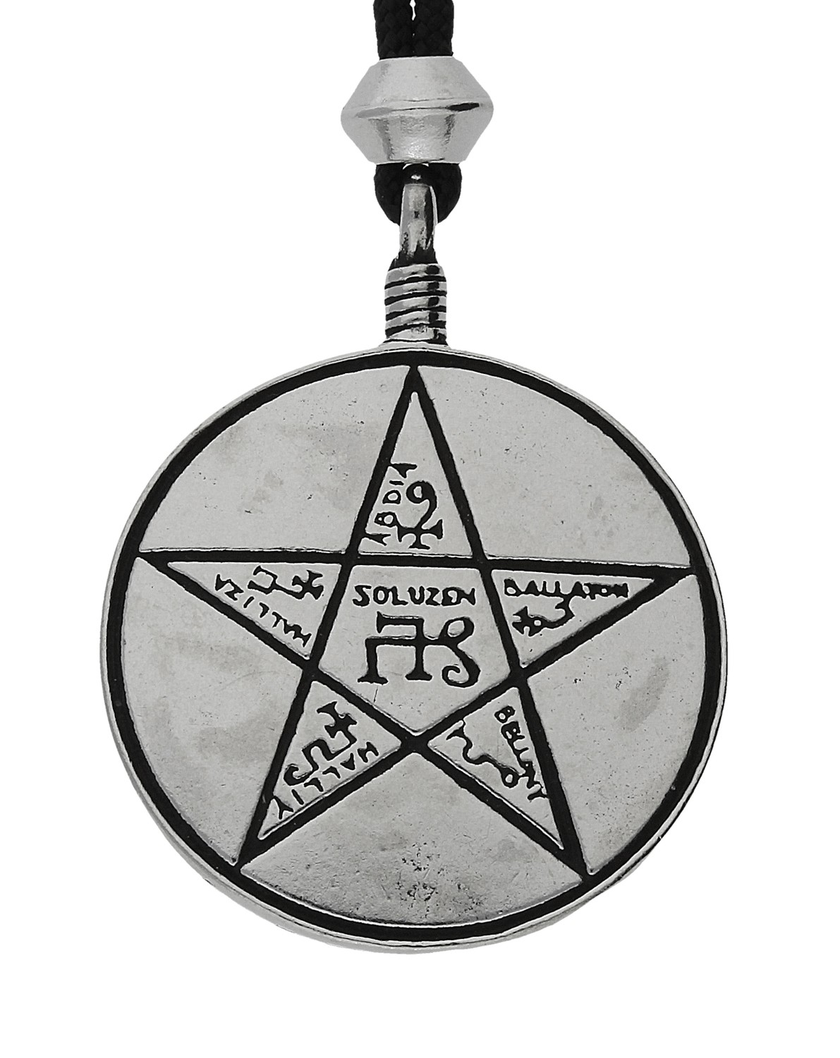 Shield of Solomon Talisman Pentacle Hermetic Enochian Kabbalah Handmade Pewter Pendant