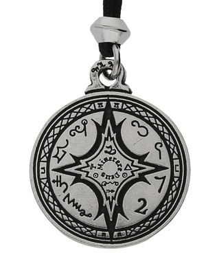 Mastery of Magical Arts Talisman Solomon Seal Key Pentacle Handmade Pewter Pendant