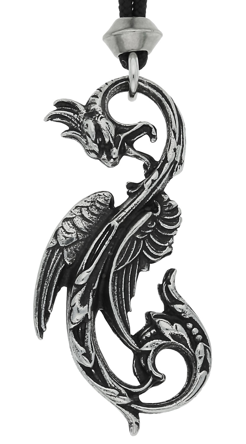 Gothic Moon Dragon of the Art Nouveau Handmade Pewter Pendant