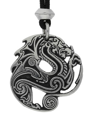 Beowulf Dragon Handmade Pewter Pendant ~ Heroism, Valour