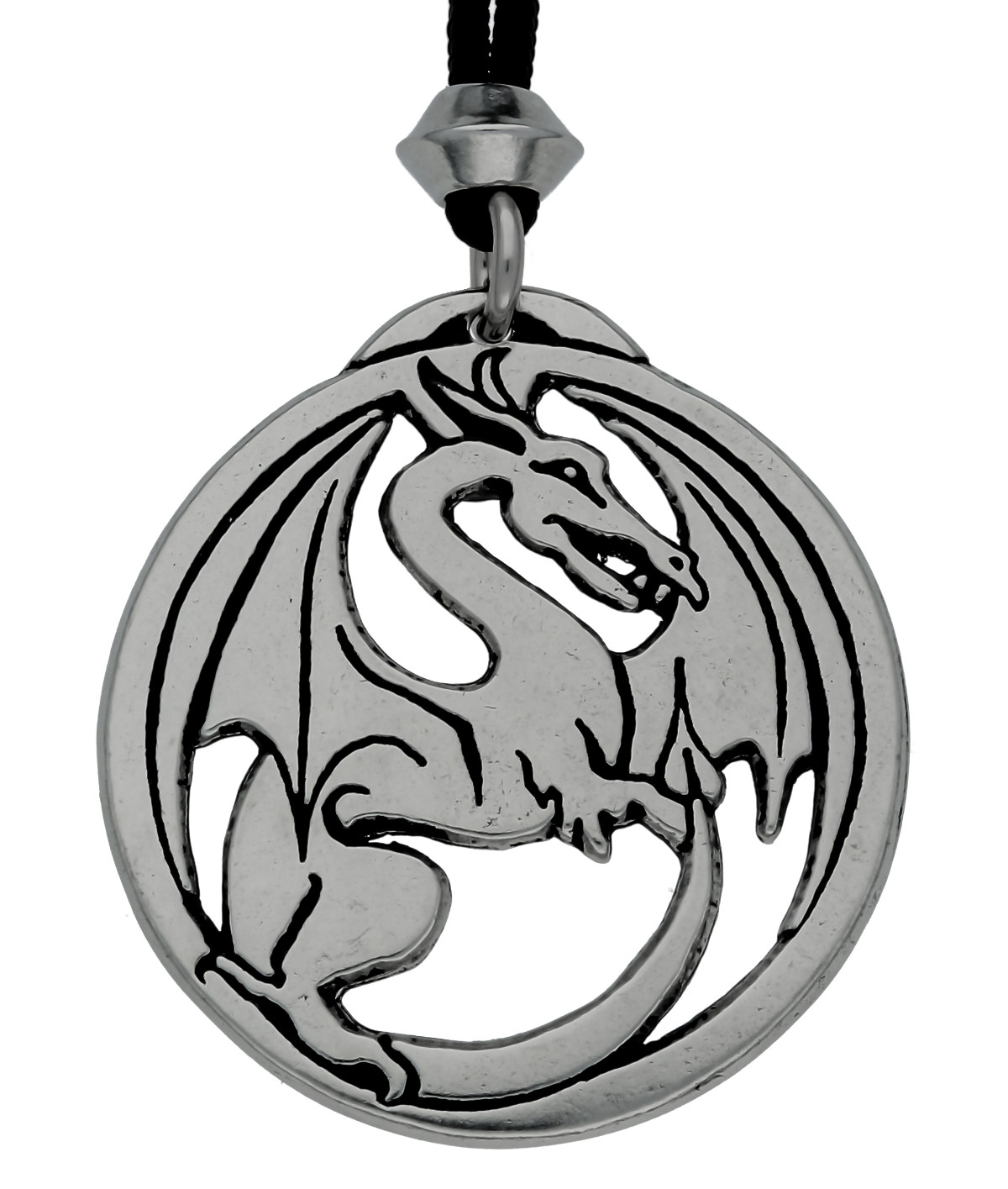 Gothic Dragon Draco Handmade Pewter Pendant