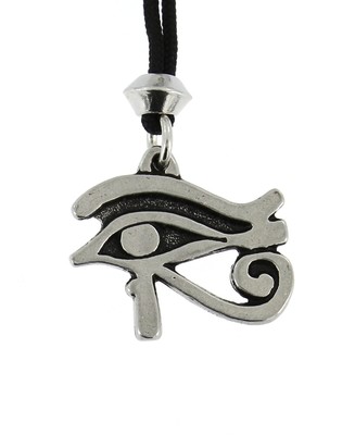 Eye of Horus Egyptian Goddess Wadjet Handmade Pewter Pendant, Symbolise Sun and Moon