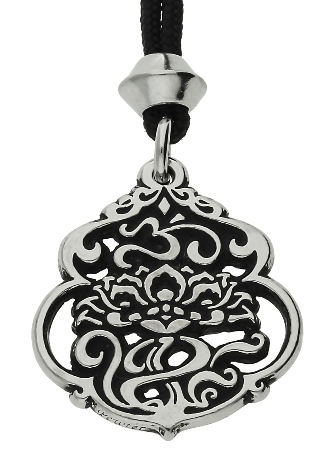 Enlighten Lotus and Aum OM Mantra Handmade Pewter Pendant