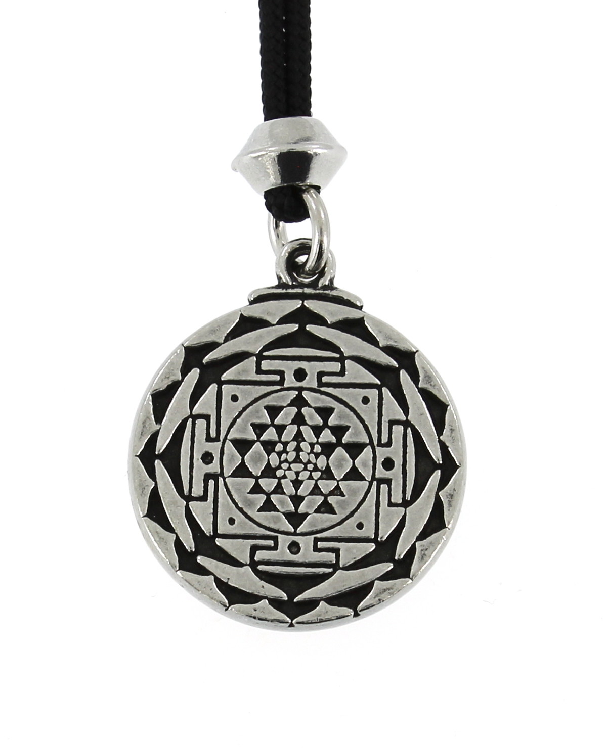Sri Yantra Meditation Chakra Mandala Handmade Pewter Pendant