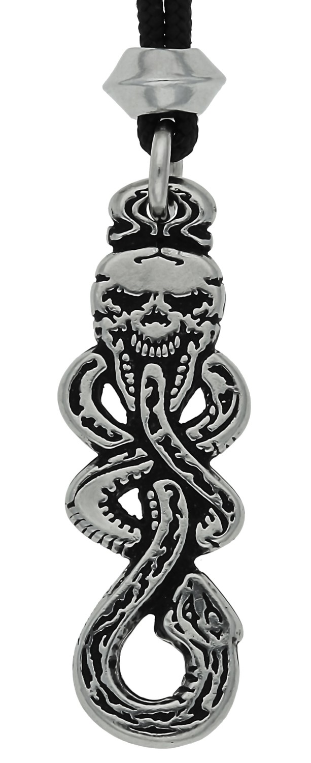 The Dark Mark Skull and Snake Serpent Handmade Pewter Pendant