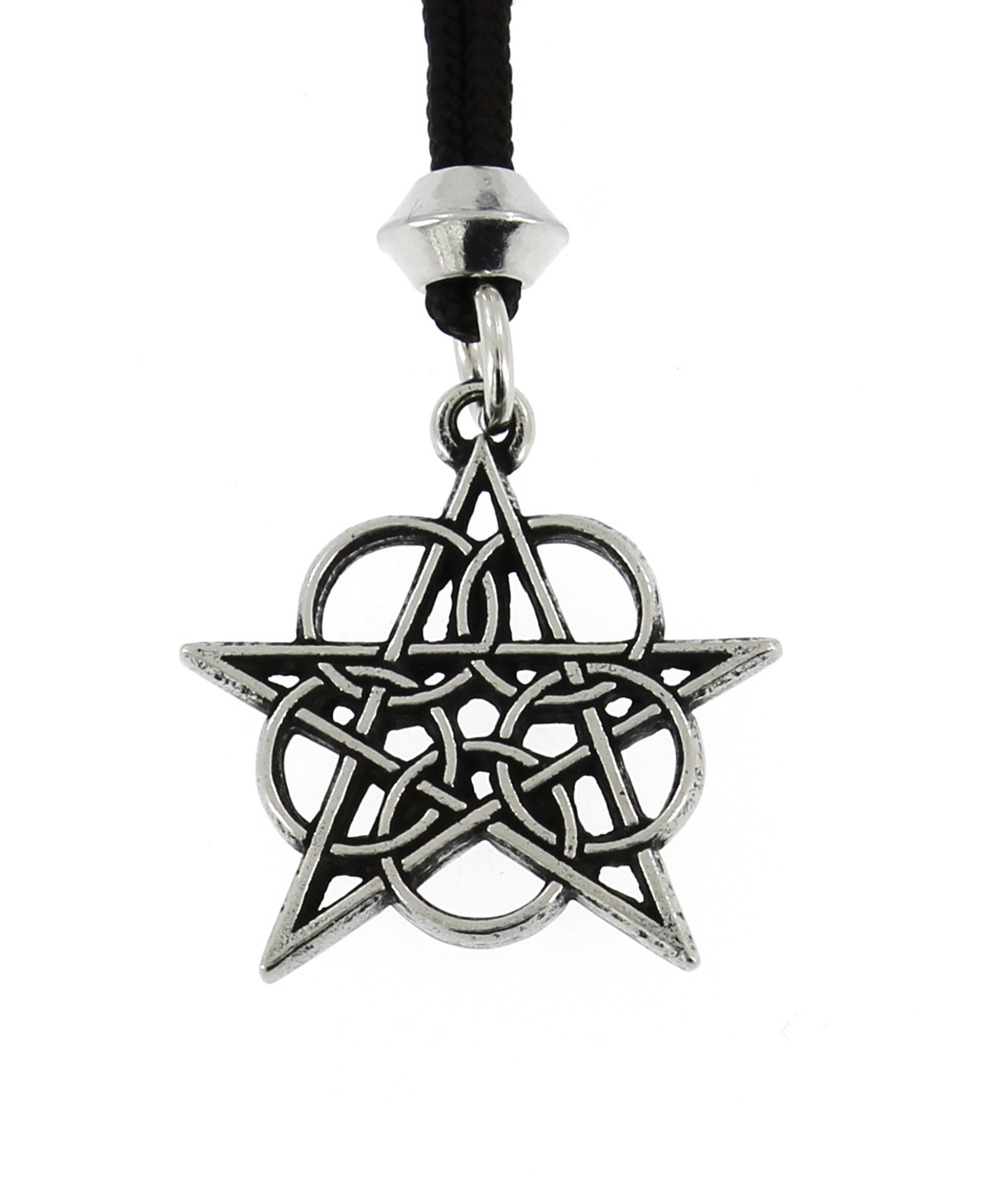 Ringed Pentacle Pentagram Handmade Pewter Pendant