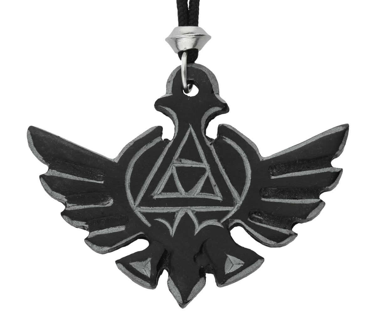Hand Carved Zelda Hylian Crest Stone Pendant