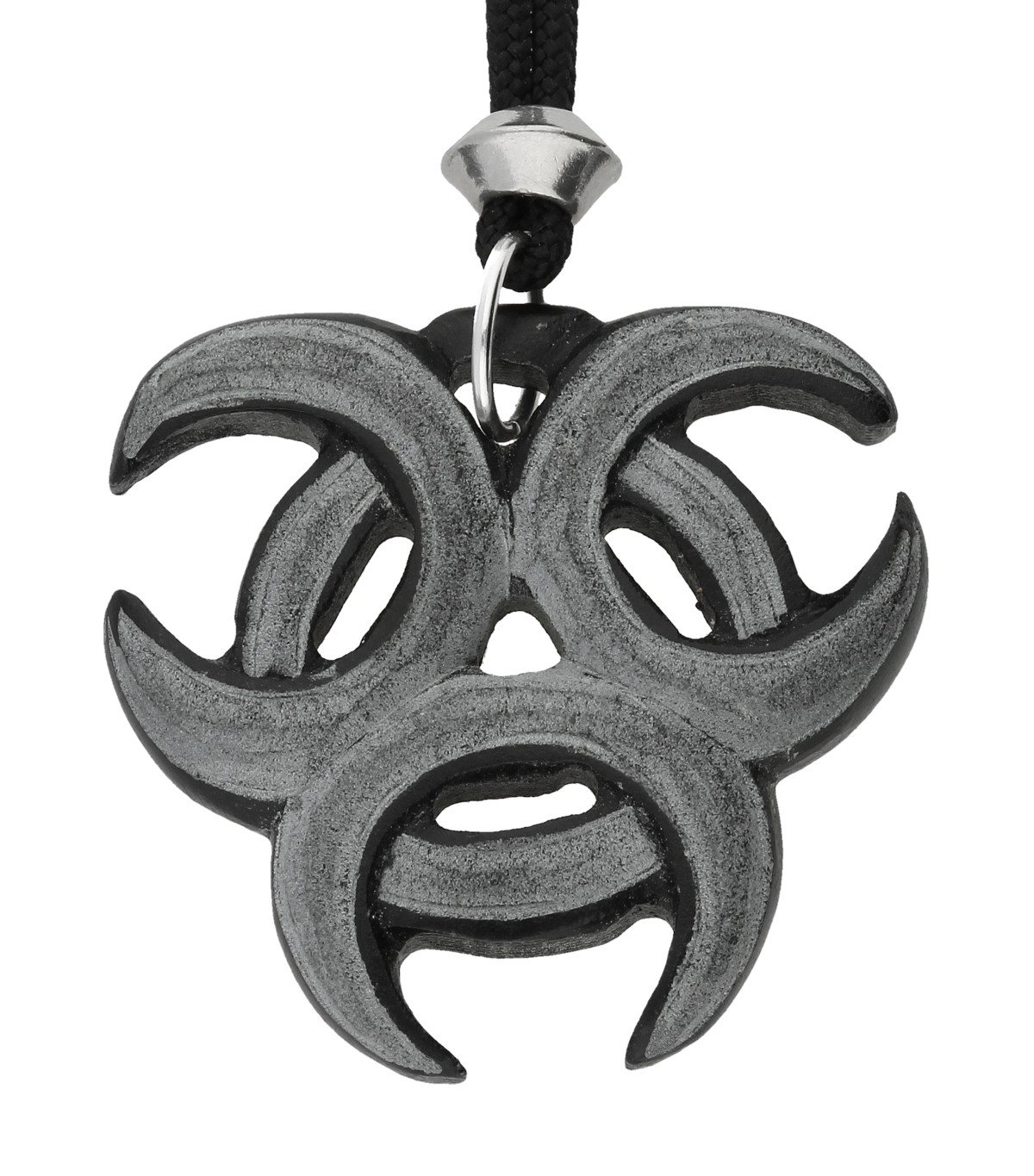 Hand Carved Triple Crescent Moons Goddess Lunar Stone Pendant