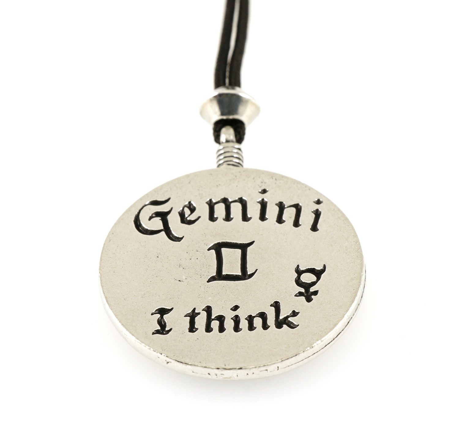 Mercury / Gemini Zodiac Sign Astrology Handmade Pewter Pendant