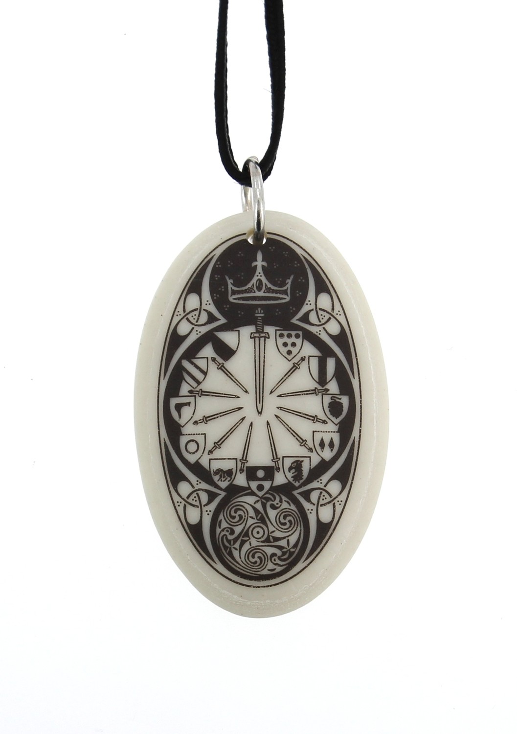 The Round Table Oval Handmade Porcelain Pendant