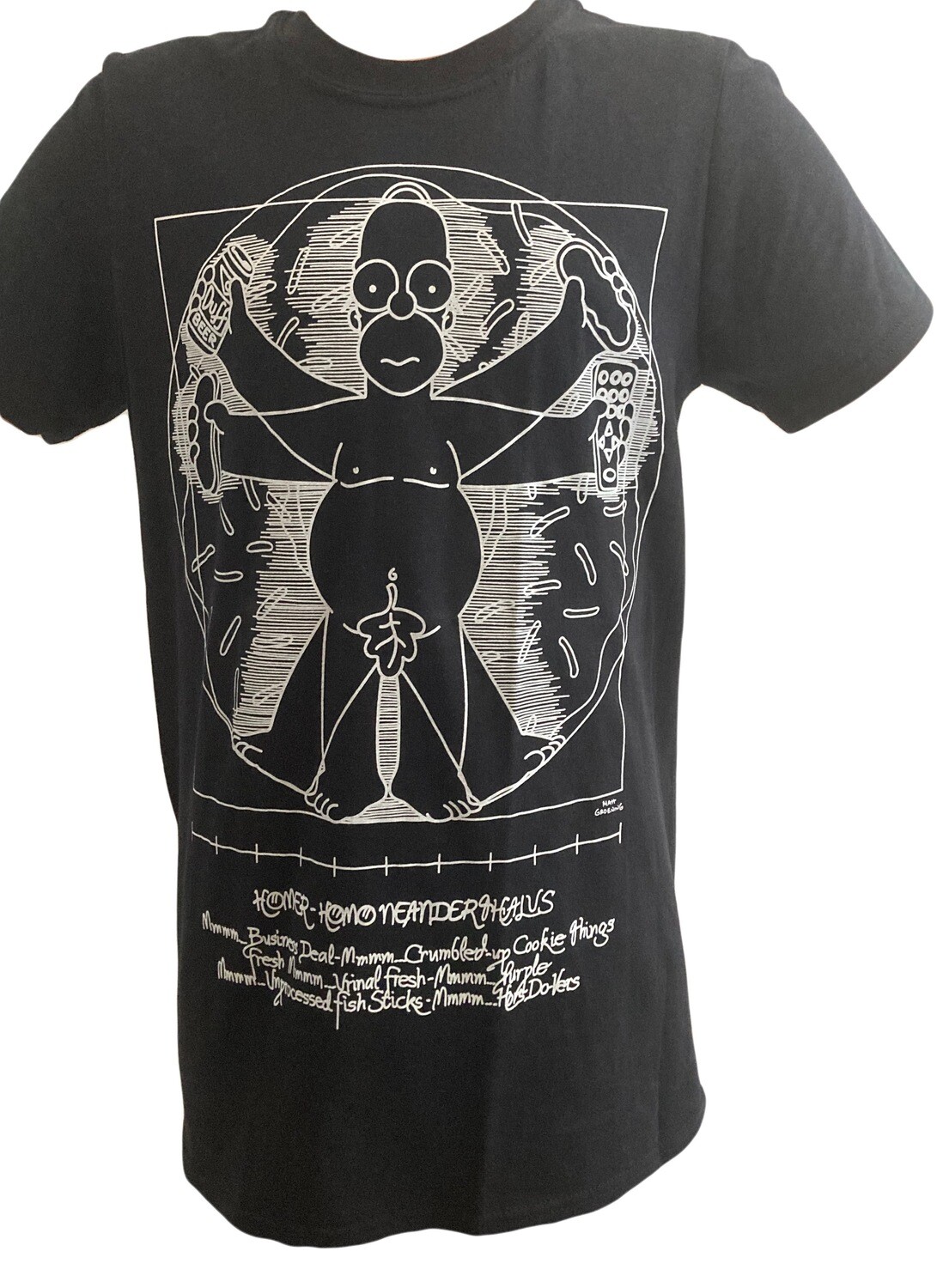 t-shirt Simpson uomo vitruviano