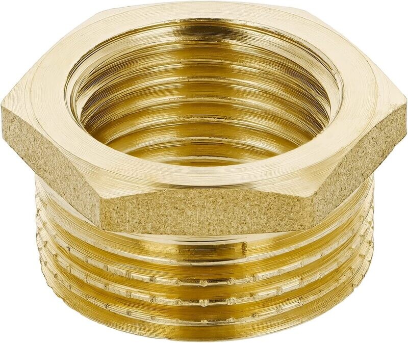 Brass BSP Bush REDUCING CONNECTORS 1/2” Male - 1/4” Female