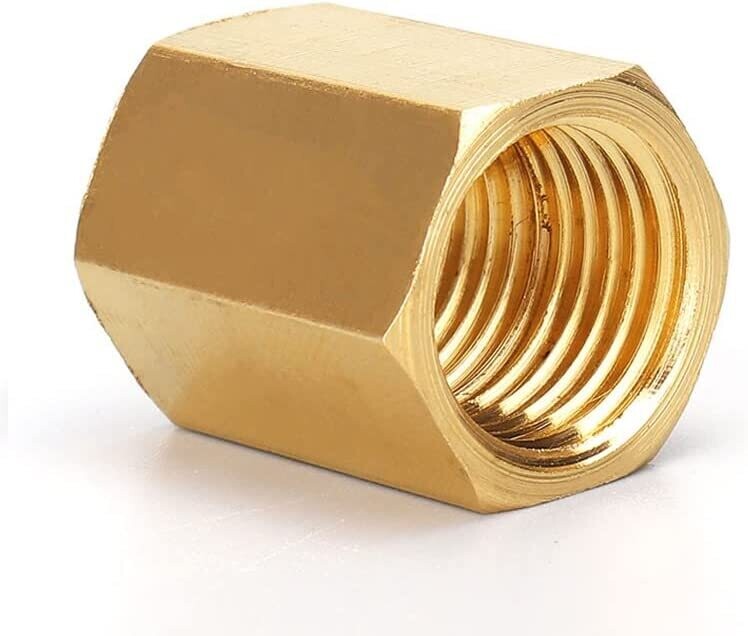 Brass Pipe Fitting, 1/4" NPT Female ×1/4" NPT Female