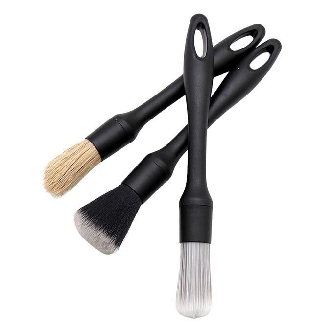 3 Pcs Detailing Brush Natural Bristles