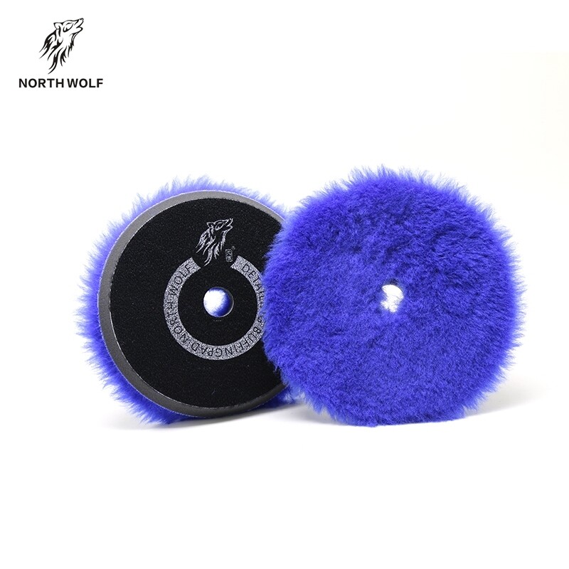 North Wolf 5inch Blue One Step Polish Wool Pad