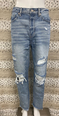 KanCan Straight Fit Paint Splatter Jeans