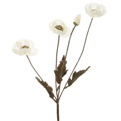 Autumn Poppy Bush Cream 60cmL