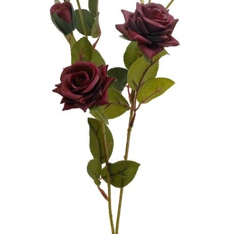 Rose Mini Spray Burgundy 67cmL