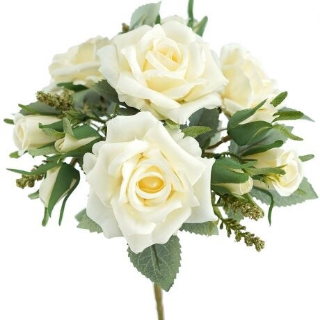 Rose Bouquet Cream 7H 33cmL