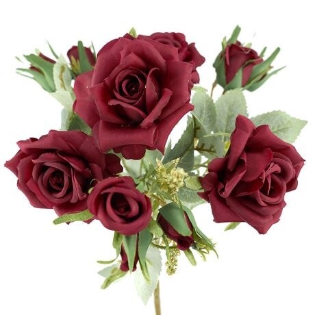 Rose Bouquet Red 7H 33cmL