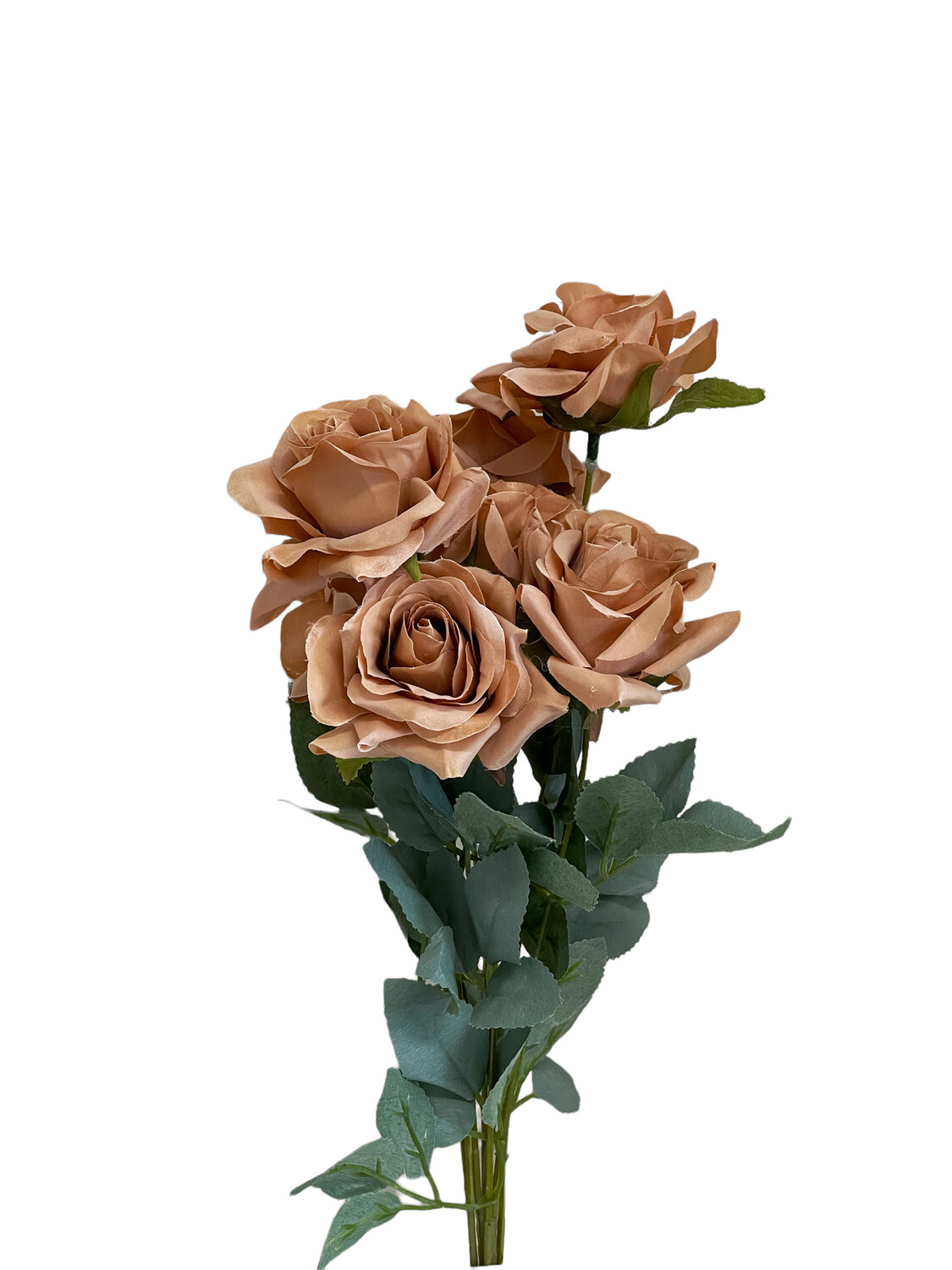 Rose Bunch Latte 9H Silk 40cmL