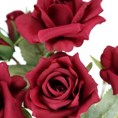 Rose Bouquet Red 7H 33cmL