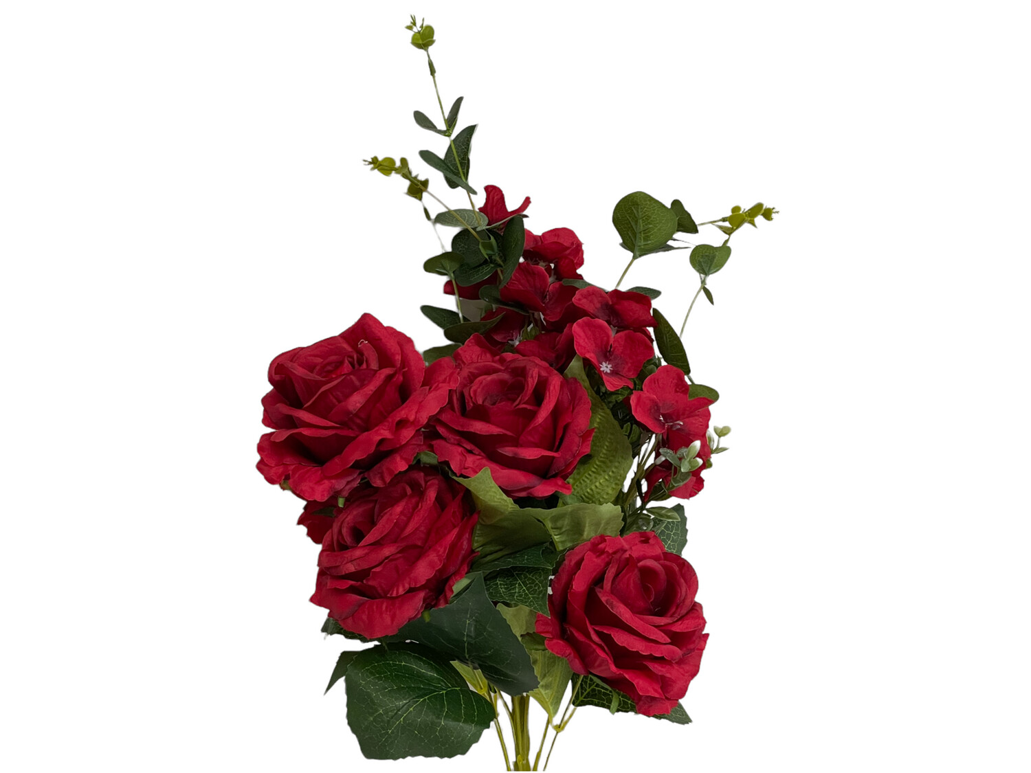 Rose-Hydrangea Bunch Burgundy 67cmL
