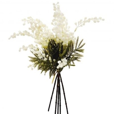 Wattle Bouquet White 42cmL