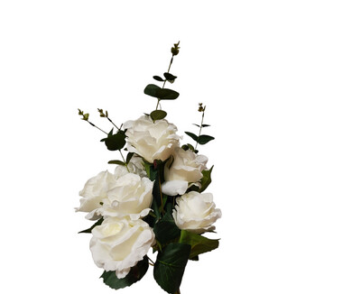 Rose-Hydrangea Bunch White 67cmL
