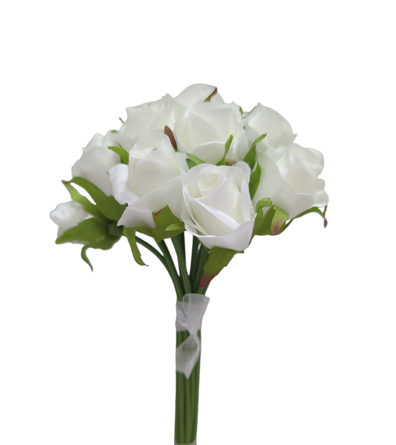 Rose Bouquet Katie White 16 Heads 25cmL