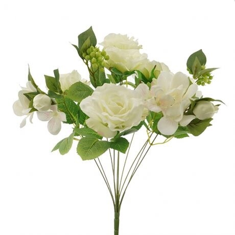 Rose-Hydrangea Bouquet Cream 10H 53cmL