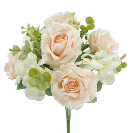 Rose-Hydrangea Bouquet Champagne 10H 49cmL
