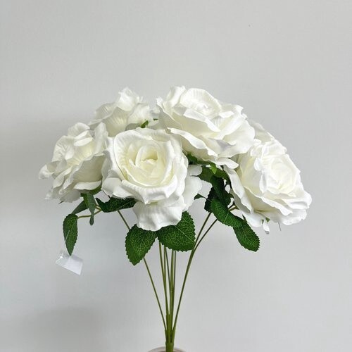 Rose Diamond Bunch White 9H 50cmL