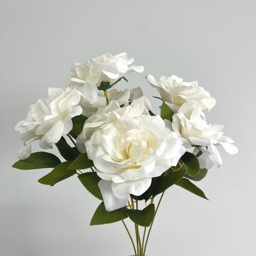 Rose-Camellia Bunch White 7H 45cmL