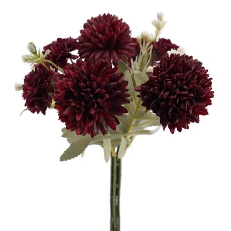 Chrysanthemum Bouquet Red 33cmL 7H