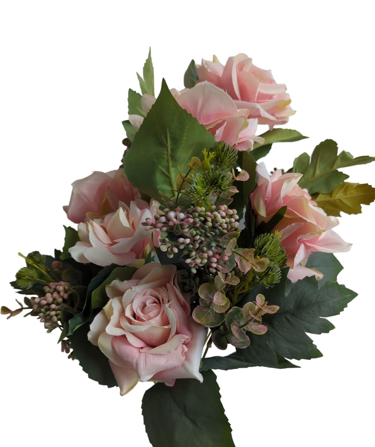 Rose Pointed Bouquet Dusty Magenta 58cmL, 11 Heads