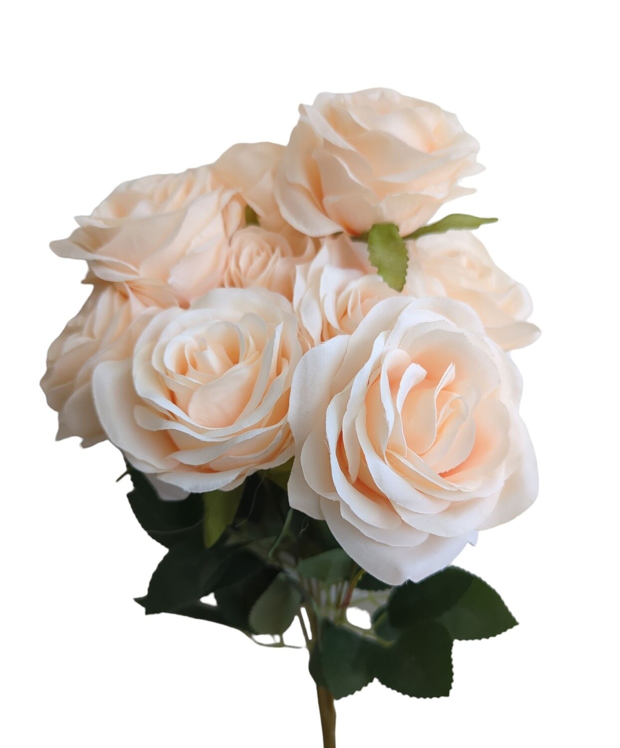 Rose Bunch 9H Peach 45cmL