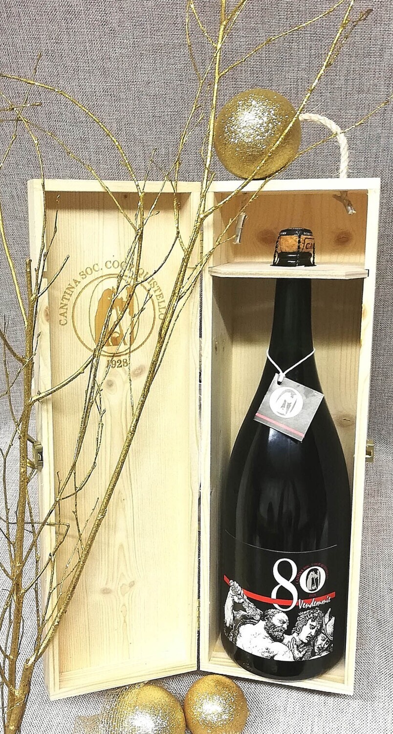 Cassetta in Legno con Magnum 80 Vendemmie Rosso - LE05