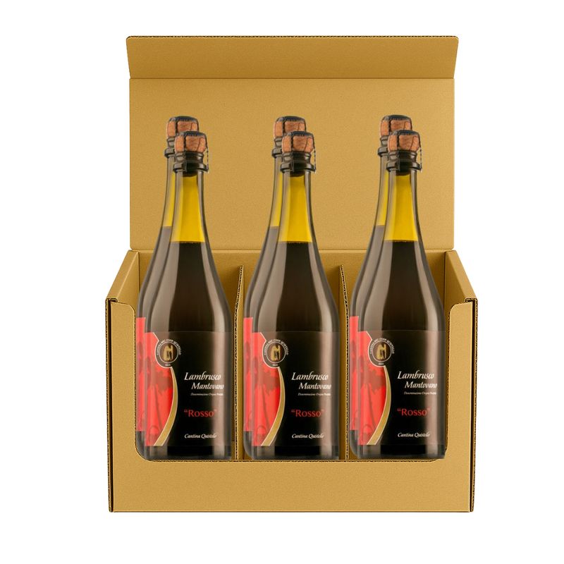 Lambrusco Mantovano DOP Rosso - Confezione 6 bottiglie da 0,75L Lambrusco Mantovano DOP Rosso - Confezione 6 bottiglie da 0,75L