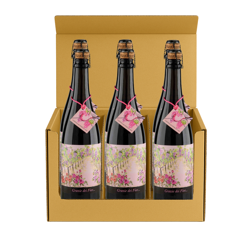 Lambrusco di Quistello Rosato IGP Grazie dei Fior - Confezione 6 bottiglie da 0,75L