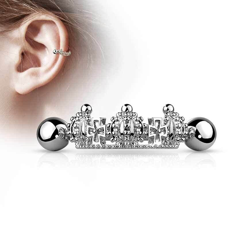 Helix piercing mit Krone silber